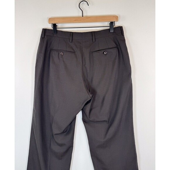 Paul Smith Mens Dress Pants Black Pinstriped Wool Straight Italian Trouser 40x31 - Picture 8 of 10